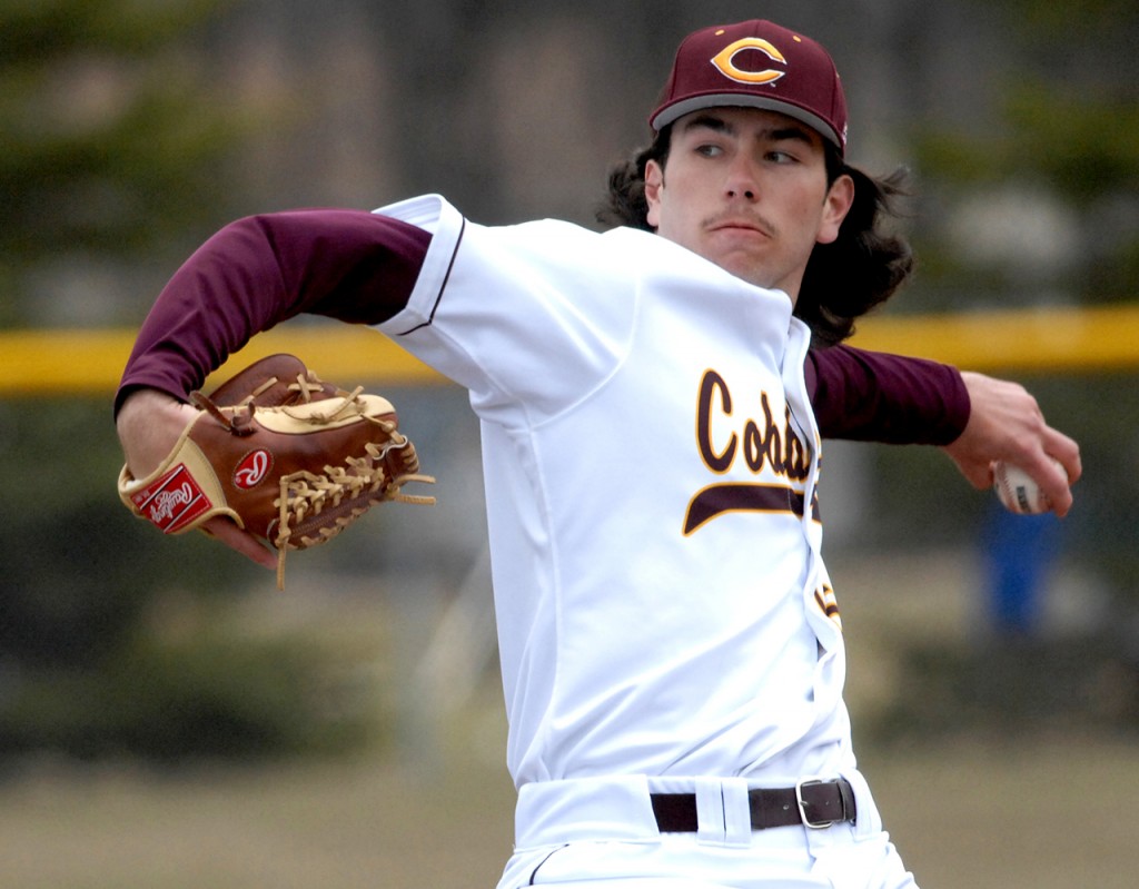 Senior Jackson Meland picthed all seven innings of the cobber’s first game in Ne- braska. Coach Burgau was pleased with the teams progress and hopes to see im- provement in the players as the season progresses. Submitted photo.