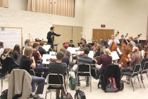 Foster Beyers and the Concordia Orchestra run through “Symphonie Fantastique.” Photo by Reilly Myklebust.