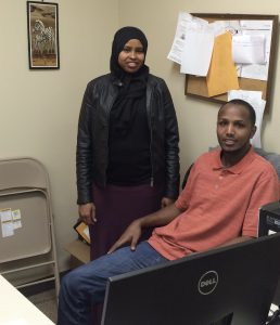 Hamida Dakune and Hukun Abdullahi at their office in Moorhead. Photo by Marit Johnson.
