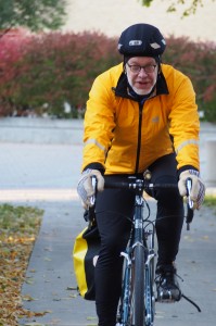 Professors choose to commute by pedal and foot year-round for numerous reason, including pleaser, practicality, health and sustainability. Photo by Morgan Schleif.