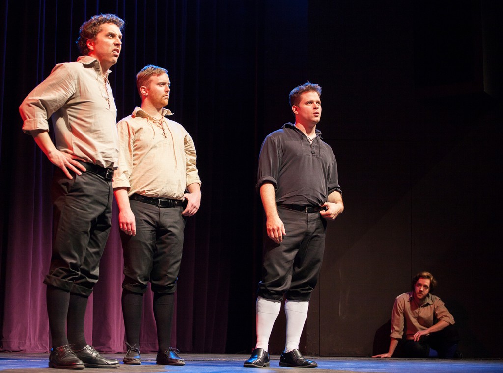 Members of The Improvised Shakespeare Company perform "Canada's Maple Syrup Day", an idea suggested by an audience member. The group travels to various colleges, universities and performance venues to showcase their talent for Elizabethan comedy. Photo by Chase Body.