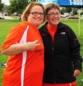 Mistie Creech is pictured above with a friend that participated in the Special Olympics. This is the first time Concordia has held the event. Submitted photo.