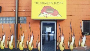 The Dragon’s Hoard opened in October of 2015. Located on Eighth St. and Main Avenue, the game shop sells trading cards, RPGs and board games while providing a space for people to play games and embrace their inner nerd. Photo by Kaley Sievert,.
