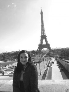 Shelden visits the Eiffel Tower in Paris, France. Summited by Megan Shelden.