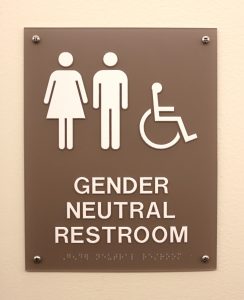 Gender Neutral restroom sign. Photo by Maddie Malat. 