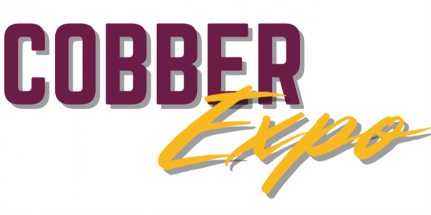 Maroon and gold text reading "Cobber Expo"